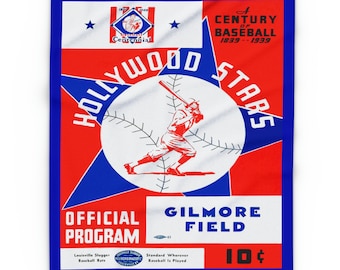 1939 Vintage Hollywood Stars Baseball Program Cover - Arctic Fleece Blanket