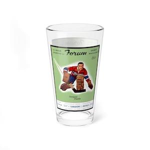 Mixglas - vintage Montreal Canadiens hockey play-offs programmacover, 16oz, cadeau voor hockeyfans, barcadeau, sportmemorabilia,
