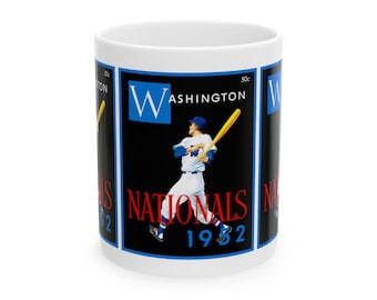 Vintage 1952 Baseball Washington Nationals Yearbook Ceramic Mug, Gift for Baseball Fans, Sports Memorabilia, Baseball Collectibles, Baseball