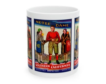 1929 Vintage Notre Dame - Southern California Football Program Cover - Ceramic Mug, 11oz