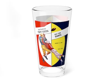 Mixing Glass, 16oz - 1958 Football New York Giants - San Francisco 49ers, Football Sports Barware, Cocktail Glass, Gift for Football Fans