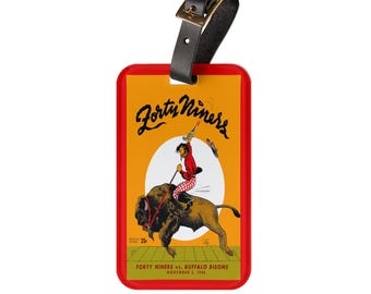 1946 Football San Francisco vs Buffalo Luggage Tag | Vintage Football Design