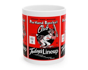 Vintage 1959 Baseball Portland Beavers Ceramic Mug, 11oz, 15oz, Retro Baseball Lover Gift, Sports Fan Collectible, Father's Day Mug
