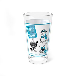 Mischglas 16 Unzen - 1960 Football Eagles Steelers, Sport Barware Geschenk, Vintage Fußballfan Dekor, Spieltag Trinkglas, Fußball