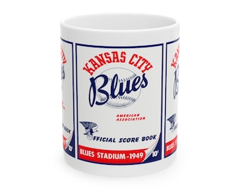 1949 Baseball Kansas City Blues Mug | Vintage Baseball Ceramic Coffee Cup 11 oz and 15 oz