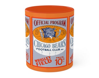 1930 Vintage Chicago Bears Football Program Cover - Wrigley Field - Colorful Mugs, 11oz