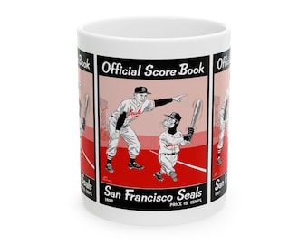 Vintage 1957 Baseball San Francisco Seals Ceramic Mug, Sports Fan Gift, Retro Baseball Team Cup, Baseball Memorabilia, Father's Day Gift