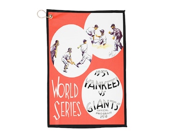 Vintage 1937 Baseball World Series Yankees-Giants Golf Towel - Sports Fan Gift, Golf Accessories, Golf Equipment, Golf Gift for Him, Golf