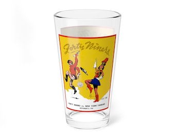 Mixing Glass, 16oz - 1946 Football San Francisco 49ers - New York Yankees, Sports Fan Gift, Game Day Barware, Football Memorabilia, Home