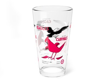 1963 Vintage St Louis Cardinals - Philadelphia Eagles Football Program Cover -  Pint Glass, 16oz