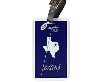 1952 Dallas Texans Football Luggage Tag | Vintage Football Travel ID