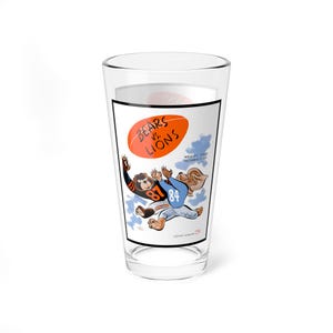Mischglas, 16 Unzen - 1957 Football Chicago Bears Detroit Lions, Sportfangeschenk, Spieltag, Fußballliebhaber, Sammlerstück, Vintage Sport