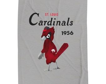 1956 Vintage St Louis Cardinals Baseball Yearbook - Velveteen Plush Blanket