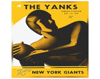 1945 Boston Yanks vs New York Giants Football Car Magnet | Vintage Game Scoreboard