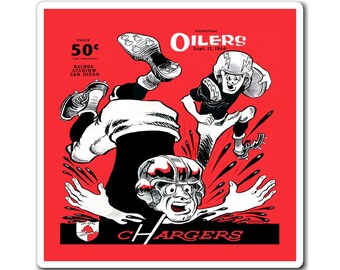 1964 Vintage San Diego Chargers - Houston Oilers Football Program Cover - Magnets