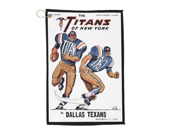 Vintage 1962 Football New York Titans-Dallas Texans Golf Towels, Sports Towel, Golf Accessories, Father's Day Gift, Sports