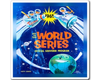Baseball World Series Magnets - Dodgers Twins Memorabilia, Sports Fridge Magnets, Sports Fan Gift, Baseball Collectibles, Kitchen Decor