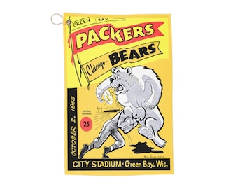 Sports Towel, 1955 Football Green Bay Packers-Chicago Bears Design, Great Gift for Sports Fans, Golf Accessories, Towel for Golf Bag, Golf