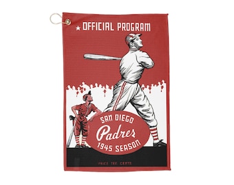 Vintage Baseball San Diego Padres Golf Towel - Sports Fan Gift, Retro Athletic Decor, Baseball Team Memorabilia, 1940s Sports Collectible