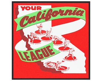 Car Magnet Vintage Baseball California League Car Magnet, 1949 Sports Fan Gift, Retro Baseball Decor, Collectible, Baseball Memorabilia,