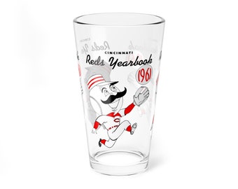 1961 Cincinnati Reds Baseball Yearbook Cover -  Pint Glass, 16oz