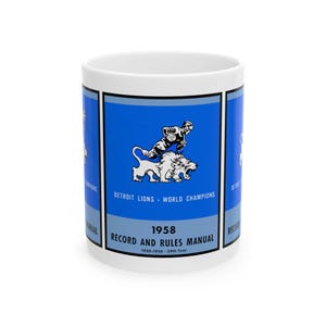 Ceramic Mug, 1958 Detroit Lions Football Champions, Gift for Sports Fan, Coffee Cup, Drinkware, Football Memorabilia, 11oz Mug, 15oz Mug