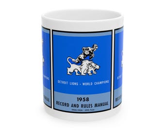 Ceramic Mug, 1958 Detroit Lions Football Champions, Gift for Sports Fan, Coffee Cup, Drinkware, Football Memorabilia, 11oz Mug, 15oz Mug