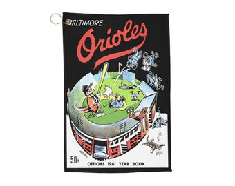 Vintage 1961 Baseball Baltimore Orioles Golf Towel - Sports Fan Gift, Retro Golf Accessories, Golfing Gear, Team Spirit Towel, Collectible