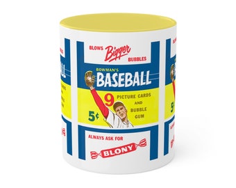 1955 Vintage Bowman's Baseball Card Wrapper - Colorful Mugs, 11oz