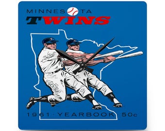 1961 Vintage Minnesota Twins Baseball Yearbook Cover - Acrylic Wall Clock