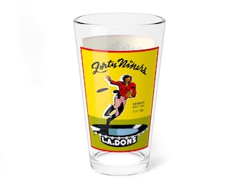 Mixing Glass, 16oz - Vintage 1947 Football 49ers-Los Angeles Dons Memorabilia, Sports Barware, Collectible Drinkware, Retro Football