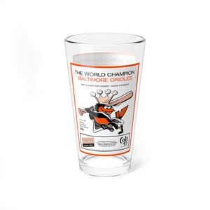 Mixing Glass, 16oz - 1967 Baseball Baltimore Orioles Spring Training, Sports Fan Gift, Orioles Memorabilia, Baseball Lover Present, Vintage