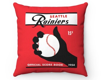 1954 Seattle Rainiers Baseball Scorebook Cover -  Indoor Pillow