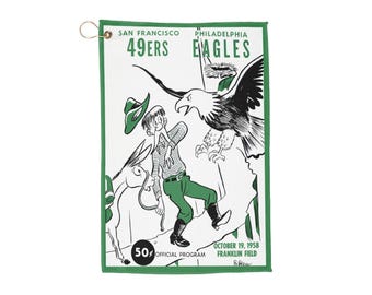 1958 Eagles vs 49ers Football Golf Towel | Vintage Game Graphic