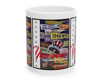 Vintage 1950 New York Yankees Baseball Ceramic Mug, Baseball Fan Gift, Sports Memorabilia, Father's Day Gift, Baseball Collectible, New York
