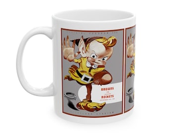 1946 Vintage Chicago Rockets - Cleveland Browns Football Program Cover - Ceramic Mug, 11oz