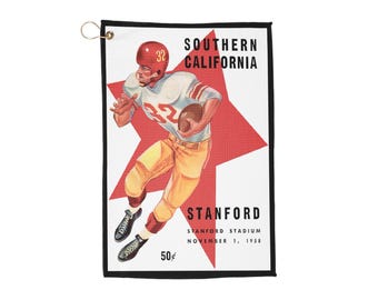 1958 Football Stanford vs USC Towel | Vintage College Game Sports