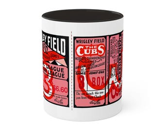 1932 Vintage Chicago Cubs - New York Yankees World Series Ticket - Colorful Mug, 11oz