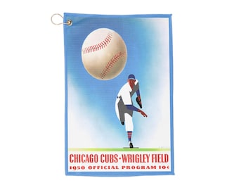 Vintage 1950 Baseball Golf Towels, Chicago Cubs Sports Towel, Retro Fan Gift, Golfing Accessories, Baseball Memorabilia