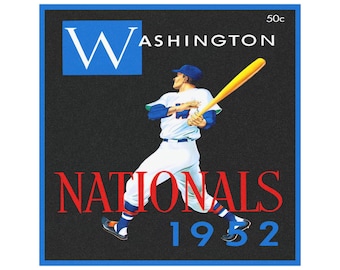 Vintage Baseball Car Magnets, Sports Fan Gift, 1952 Washington Nationals Memorabilia, Retro Style Vehicle Decoration, Man Cave Decor, Unique
