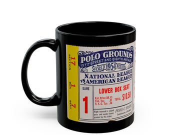 Mug, 1954 Baseball World Series Ticket - Polo Grounds-New York Giants Cleveland Willie Mays Catch, Gift for Baseball Fans, Vintage Sports