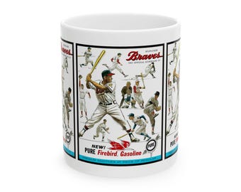 1962 Baseball Milwaukee Braves Ceramic Mug, (11oz, 15oz) - Vintage Sports Fan Cup, Baseball Lover Gift, Sports Memorabilia, Collectible