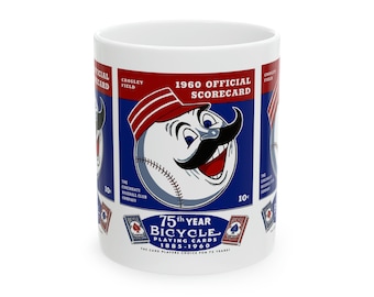 1960 Vintage Cincinnati Reds Baseball Program Cover - Ceramic Mug, 11oz