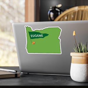 Vinyl Decal Sticker - Eugene Oregon, US Cities Travel Adventure Laptop Decal, Outdoor Hiking Camping Car Decal, Wanderlust Gift, Oregon