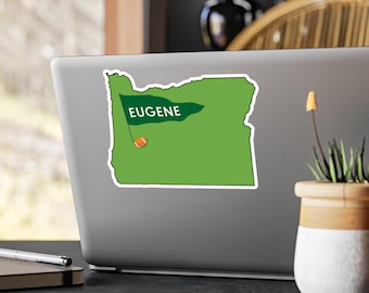 Vinyl Decal Sticker - Eugene Oregon, US Cities Travel Adventure Laptop Decal, Outdoor Hiking Camping Car Decal, Wanderlust Gift, Oregon