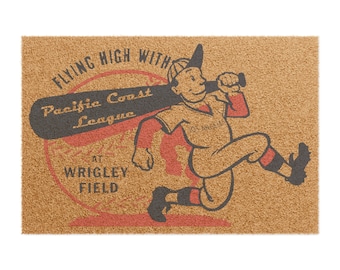Vintage Pacific Coast League Baseball - Wrigley Field - Los Angeles - Doormat