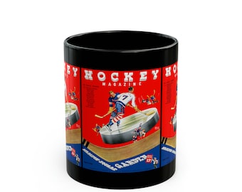 1938-1939 Vintage New York Americans Hockey Program Cover - Black Mug 11 oz