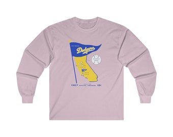 1967 Vintage Santa Barbara Baseball Program Cover - California League - Ultra Cotton Long Sleeve Tee