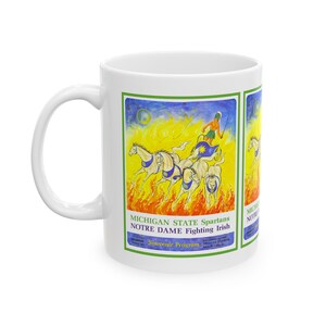 1966 Vintage Notre Dame Fighting Irish - Michigan State Spartans Football Program Cover- Ceramic Mug, 11oz