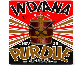 1935 Vintage Indiana - Purdue Football Program Cover - Acrylic Wall Clock